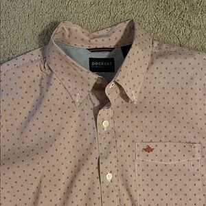 Dockers Men's Red and White Patterned Shirt
